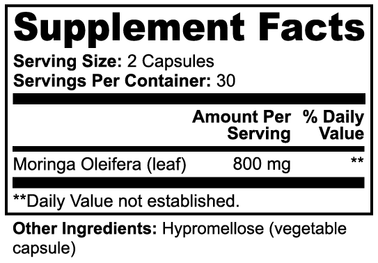 Organic Moringa Leaf Powder Capsules