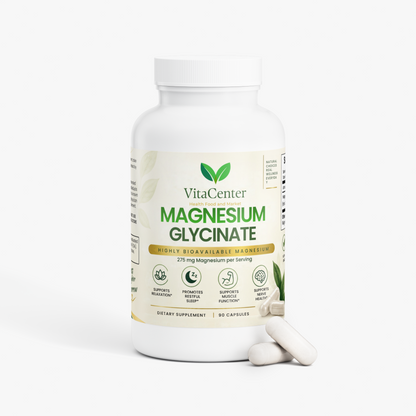 Magnesium Glycinate 275mg High Absorption Capsules – Sleep, Relaxation & Muscle Support, 90 Count