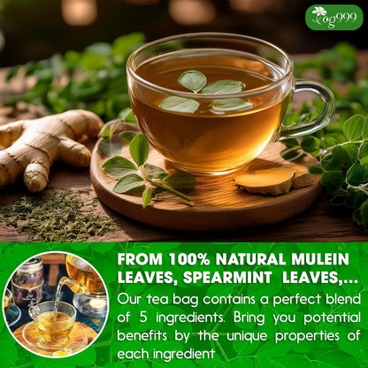Super Moringa Herbal Tea, Improve Digestion, Support Brain, Weight, Skin and Sleep, Eco-Conscious Tea Bags