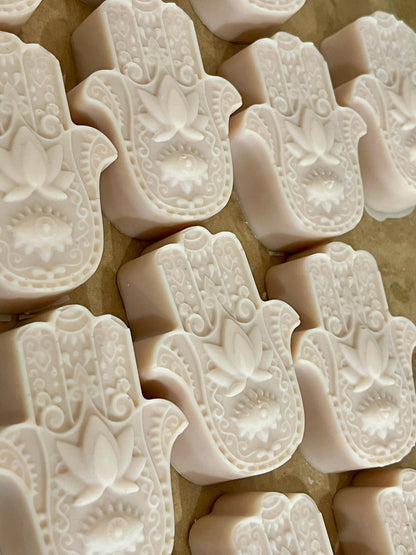 Hamsa Soap Bar | Handcrafted Natural Soap in Rose Garden, Honey Chamomile, Lavender Oatmeal & More