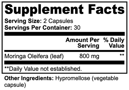 Organic Moringa Leaf Powder Capsules