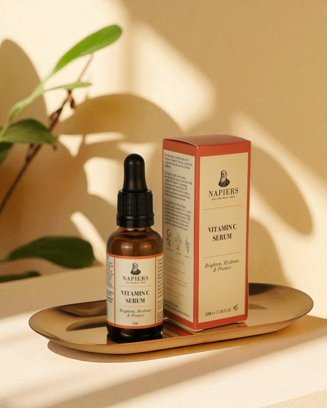 Napiers Vitamin C Serum | Brightening Face Serum with Stabilized Vitamin C, Hyaluronic Acid & Gotu Kola for Even Skin Tone & Deep Hydration