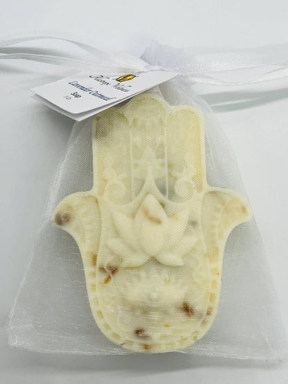 Hamsa Soap Bar | Handcrafted Natural Soap in Rose Garden, Honey Chamomile, Lavender Oatmeal & More