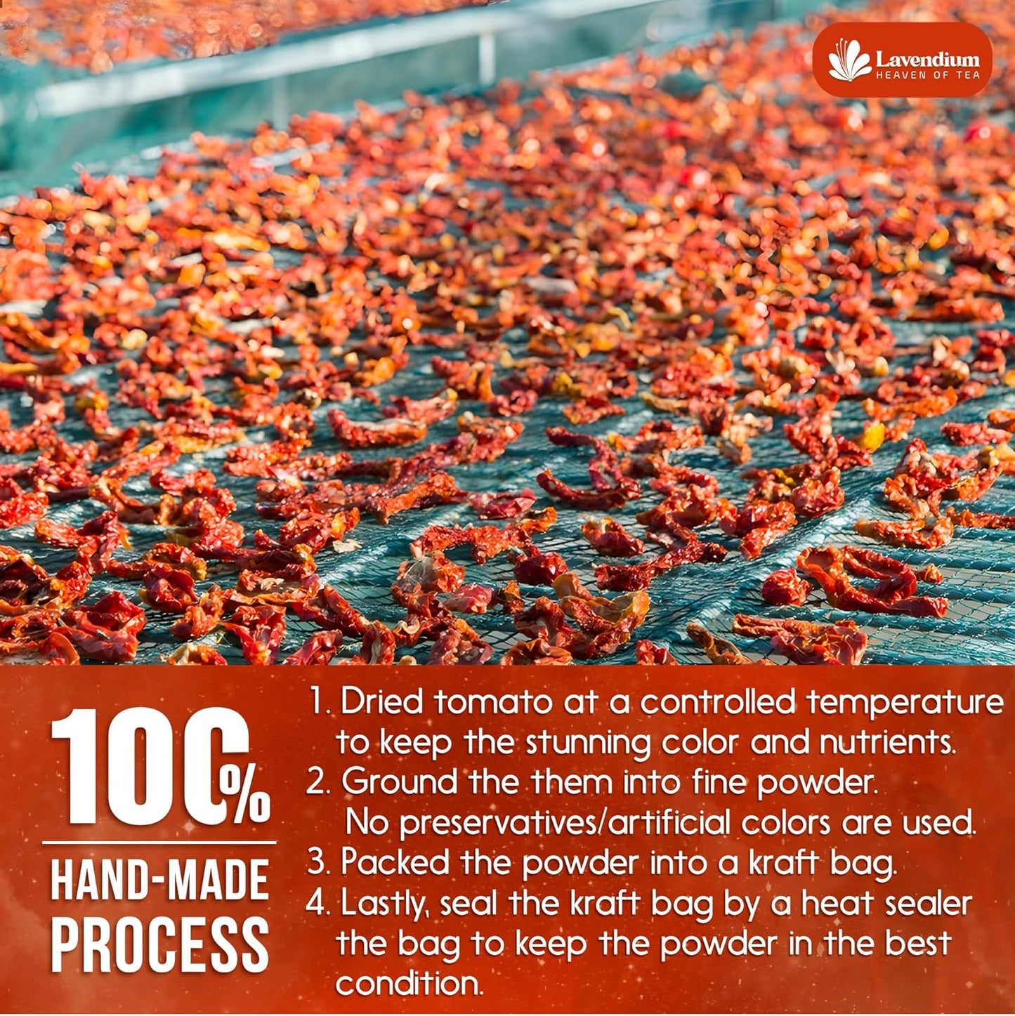 Premium Tomato Powder – 100% Pure Dehydrated Tomato – Non-GMO, Vegan, Gluten-Free, No Additives – Rich Color & Flavor – Great for Cooking, Seasoning, Sauces & More