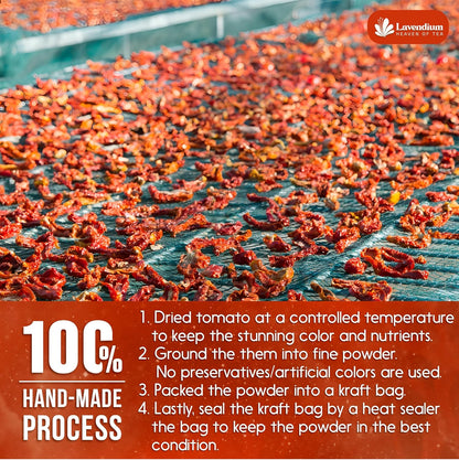 Premium Tomato Powder – 100% Pure Dehydrated Tomato – Non-GMO, Vegan, Gluten-Free, No Additives – Rich Color & Flavor – Great for Cooking, Seasoning, Sauces & More