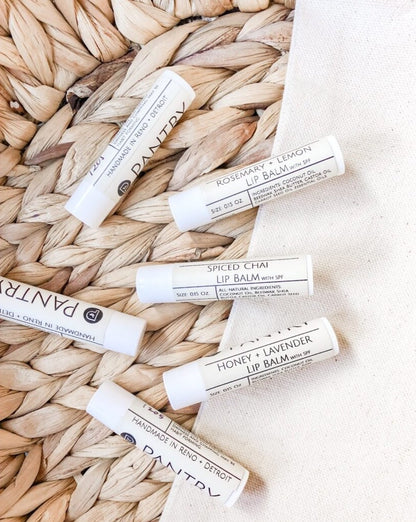 Handpoured Lip Balm w/ SPF 15 | Clean, natural, dry lip balm