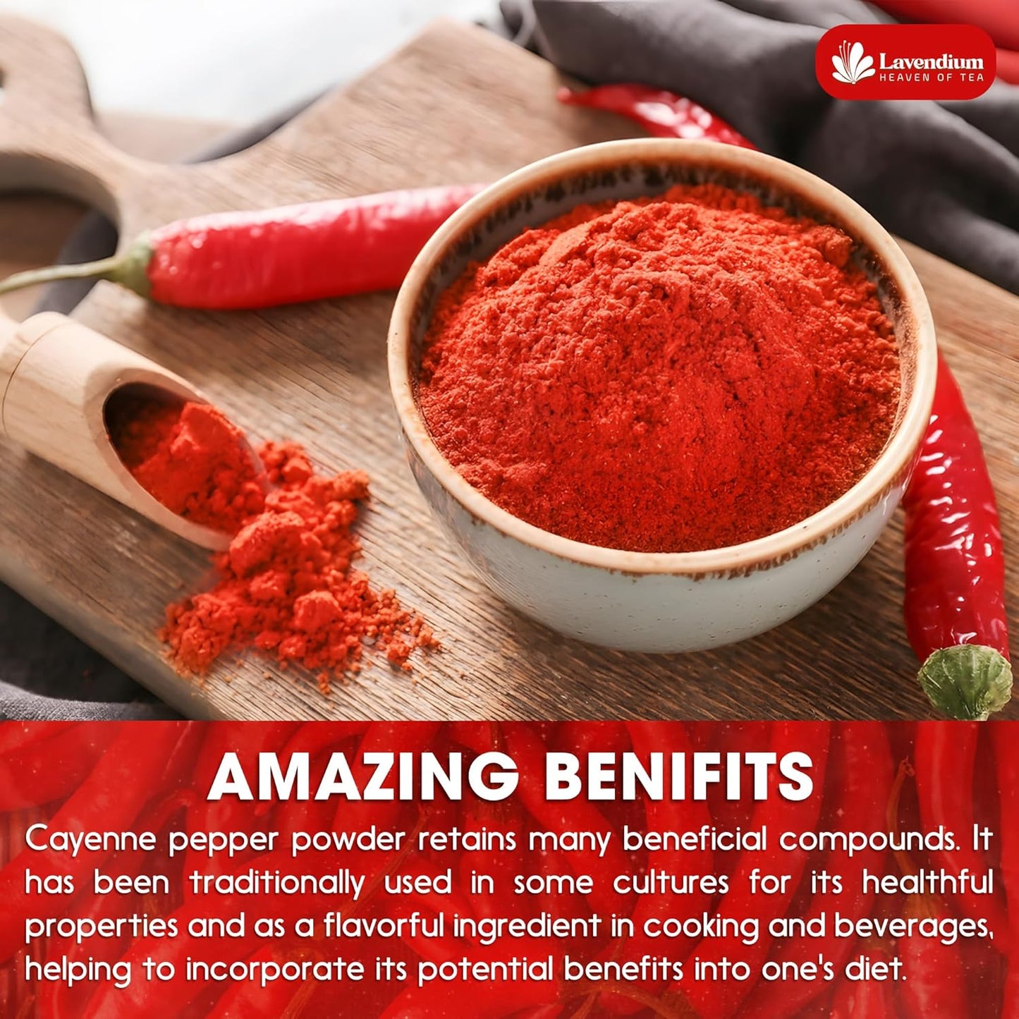 Premium Cayenne Pepper Powder– Pure Ground Red Pepper, Bold and Spicy Flavor