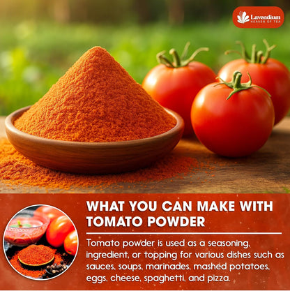Premium Tomato Powder – 100% Pure Dehydrated Tomato – Non-GMO, Vegan, Gluten-Free, No Additives – Rich Color & Flavor – Great for Cooking, Seasoning, Sauces & More
