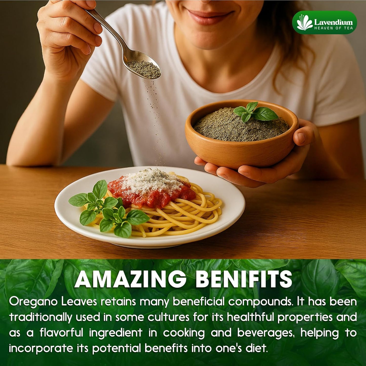 Premium Dried Oregano Leaves – 100% Pure, Non-GMO, Gluten-Free, Vegan – Aromatic Herb for Cooking, Seasoning, Sauces, and Pizza