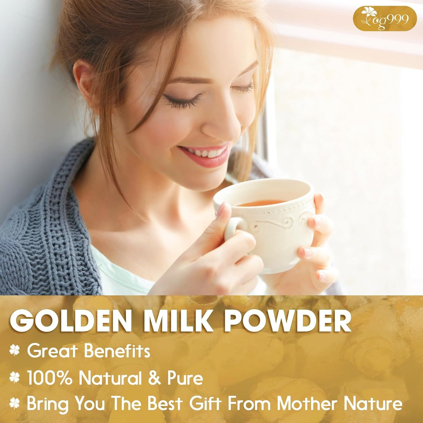 Premium Golden Milk Powder - Turmeric, Cinnamon, Ginger & Black Pepper – Natural Spice Blend for Lattes, Smoothies & Baking