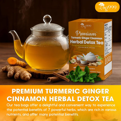 Premium Ginger, Turmeric and Cinnamon, Hand-made Blend of Ginger, Turmeric, Cinnamon, Orange Peel, Black Pepper, Hawthorn Berry and Jasmine.