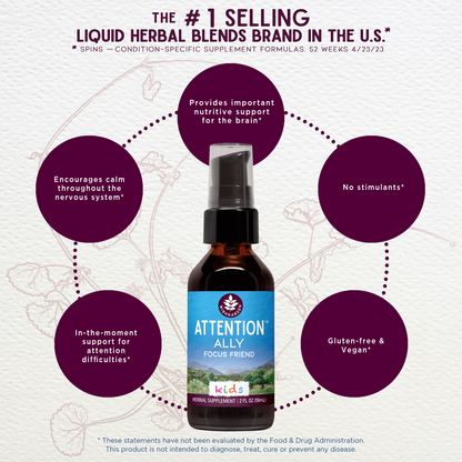 Attention Ally, Focus Friend for Kids | Herbal Focus Formula