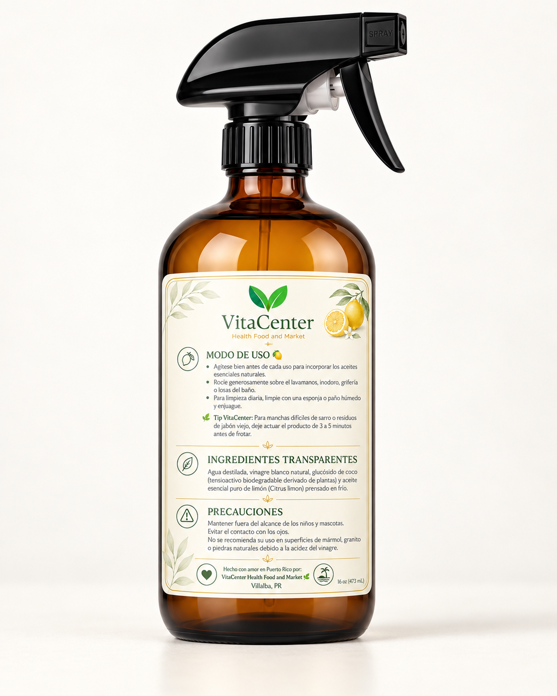 VitaCenter Multipurpose Cleaner | Bathroom, Kitchen, Glass & More | 100% Natural