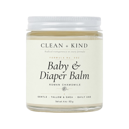 Baby & Diaper Balm — Grass-Fed Tallow, Shea & Roman Chamomile, 4 oz