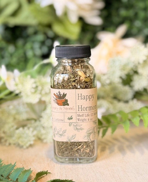 Happy Hormone Balance Organic Herbal Tea | Loose Leaf Blend with Red Raspberry & Spearmint for Hormonal Balance & Mood Support