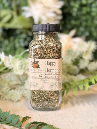 Happy Hormone Balance Organic Herbal Tea | Loose Leaf Blend with Red Raspberry & Spearmint for Hormonal Balance & Mood Support