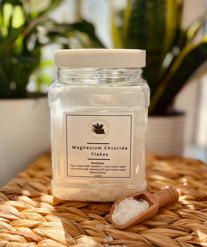 Magnesium Chloride Flakes | Natural Bath Flakes for Muscle Relief, Relaxation & Magnesium Absorption — 32 oz