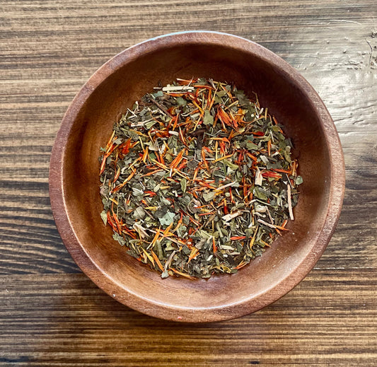 Grounding Organic Herbal Tea | Loose Leaf with Skullcap, St. John’s Wort & Lemon Balm for Emotional Balance, Anxiety Relief & Mood Support — Caffeine-Free