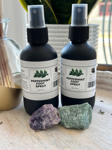 Peppermint Foot Spray | Natural Cooling & Deodorizing Foot Mist with Tea Tree, Lemongrass & Lavender for Tired, Achy Feet