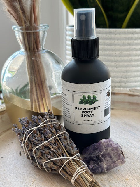 Peppermint Foot Spray | Natural Cooling & Deodorizing Foot Mist with Tea Tree, Lemongrass & Lavender for Tired, Achy Feet
