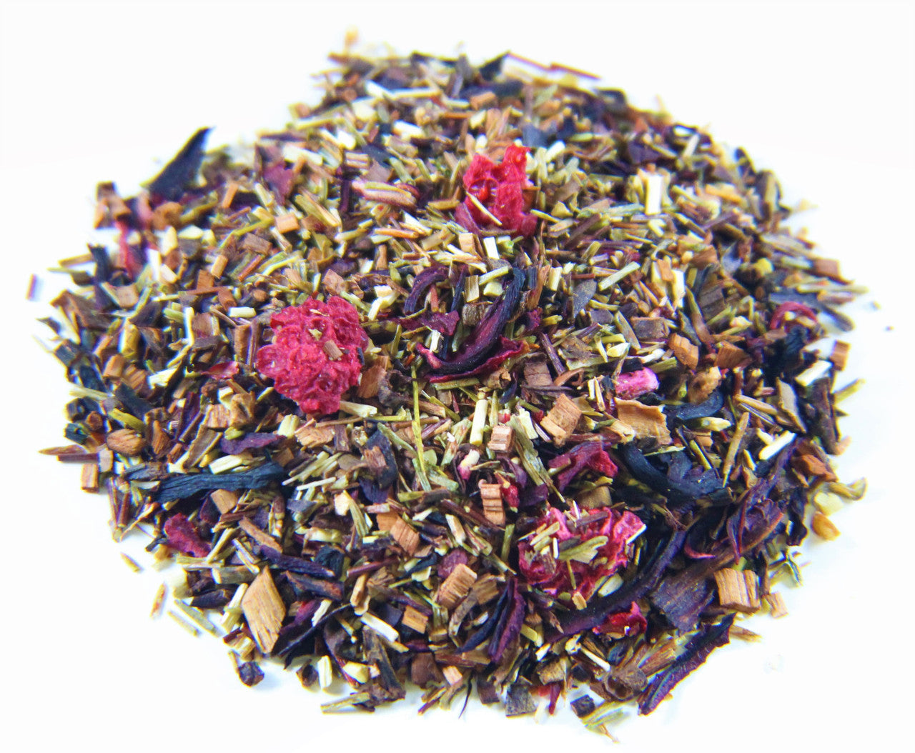Raspberry Hibiscus Herbal Tea | Loose Leaf Caffeine-Free Blend with Rooibos & Pomegranate for Antioxidants & Heart Health