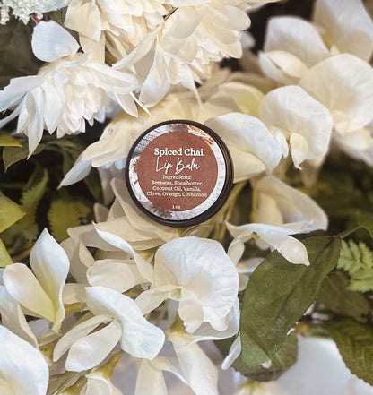 Natural Lip Balm | Botanical Oil & Natural Wax Lip Balm in Tin for Dry & Chapped Lips — Peppermint, Spiced Chai, Sweet Orange & Vanilla Dream