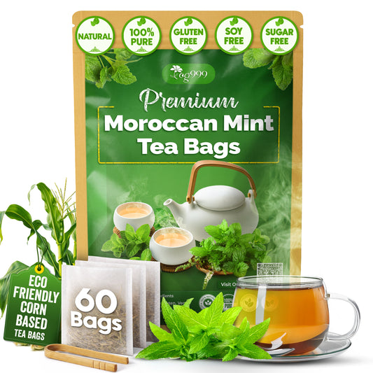 Premium Moroccan Mint Green Tea | Traditional Green Tea with Spearmint –  Premium Quality Herbal Blend.