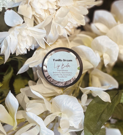 Natural Lip Balm | Botanical Oil & Natural Wax Lip Balm in Tin for Dry & Chapped Lips — Peppermint, Spiced Chai, Sweet Orange & Vanilla Dream