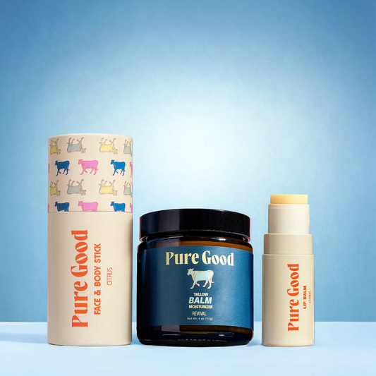 Pure Good Best Sellers Set | Bálsamo, Barra Cítrica & Labial de Sebo
