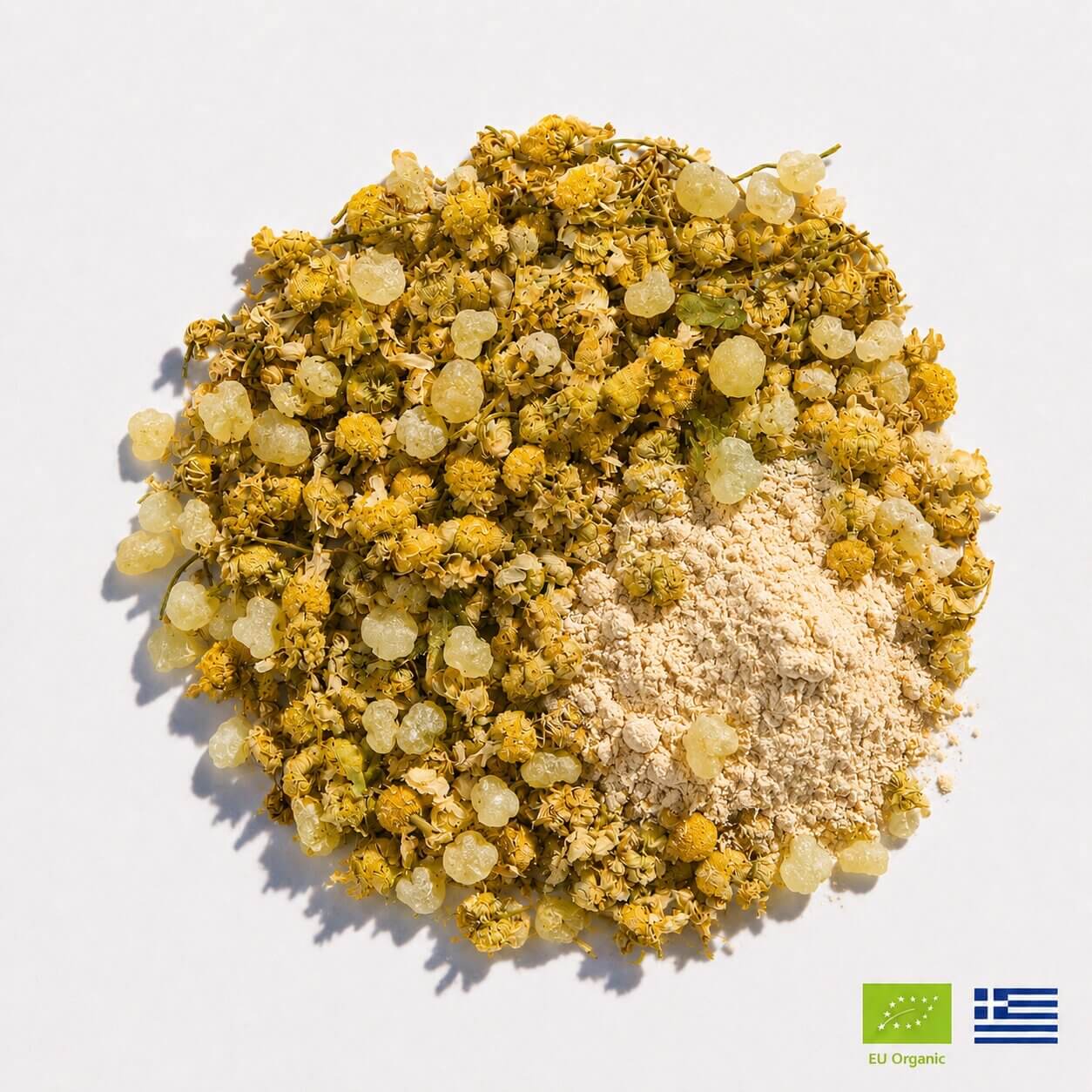 Chios Mastic Gum Tea | Organic Whole Leaf Greek Tea with PDO Mastic & Chamomile for Gut Health — Caffeine-Free, Physician-Studied