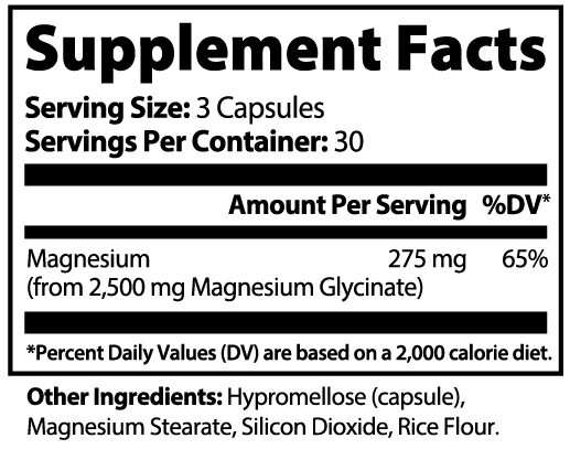 Magnesium Glycinate 275mg High Absorption Capsules – Sleep, Relaxation & Muscle Support, 90 Count
