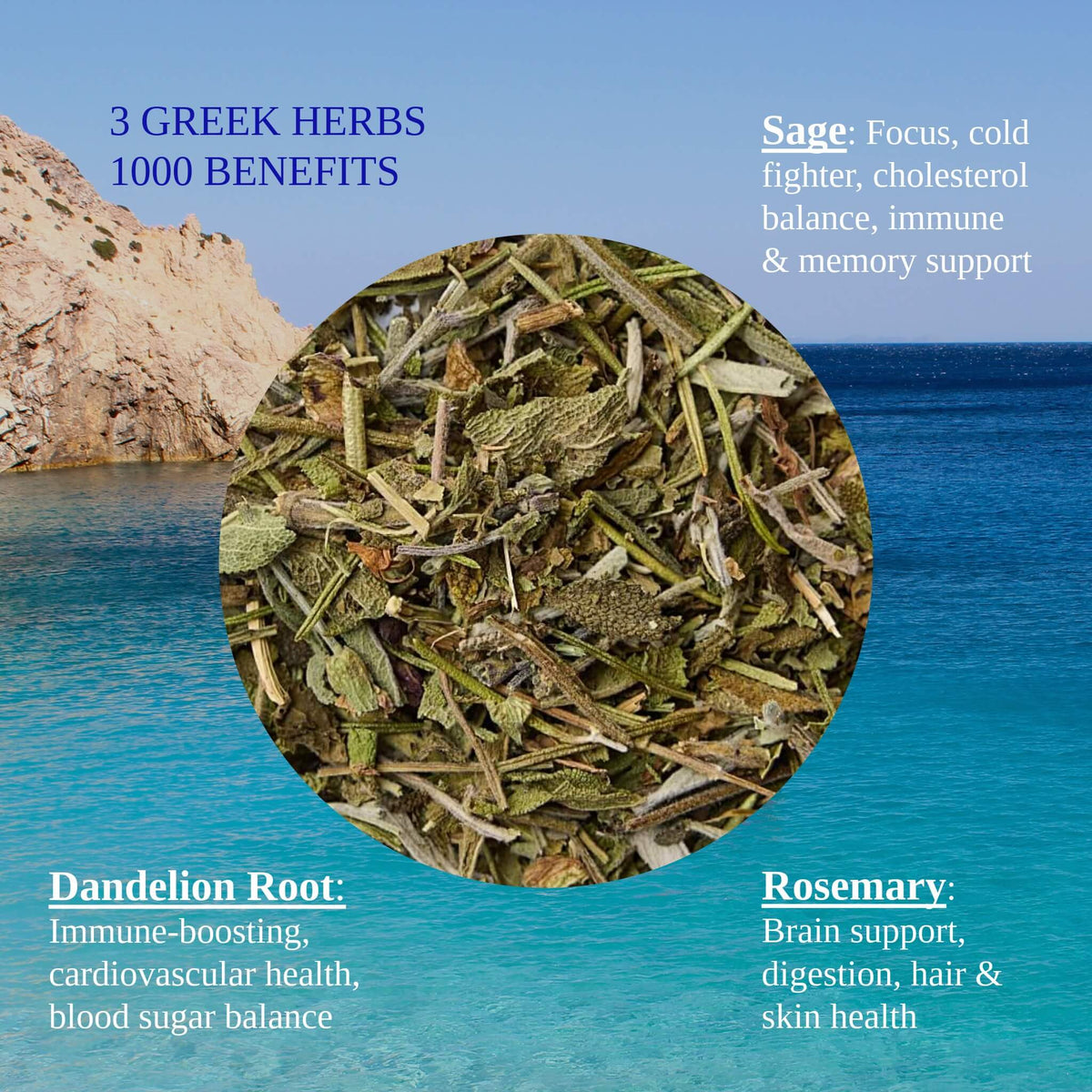 Ikaria Blue Zone Tea | Organic Wild-Crafted Greek Mountain Tea — As Seen on Netflix “Live to 100”, Caffeine-Free & Physician-Studied