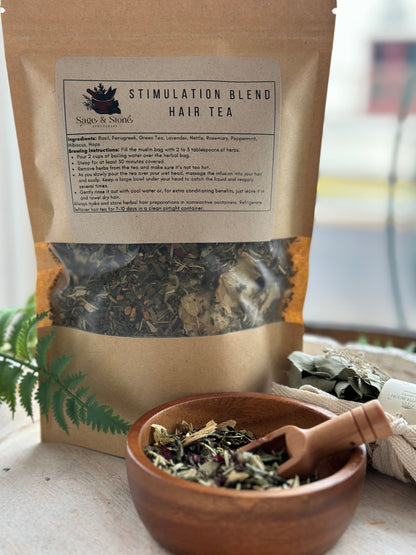 Hair Stimulation Herbal Tea Blend | Rosemary, Nettle & Peppermint Scalp Rinse for Hair Growth & Loss Prevention