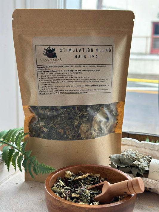 Hair Stimulation Herbal Tea Blend | Rosemary, Nettle & Peppermint Scalp Rinse for Hair Growth & Loss Prevention