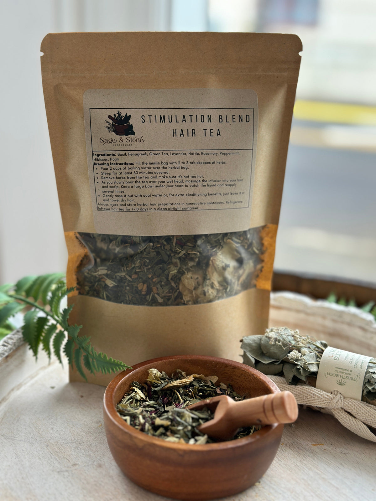 Hair Stimulation Herbal Tea Blend | Rosemary, Nettle & Peppermint Scalp Rinse for Hair Growth & Loss Prevention