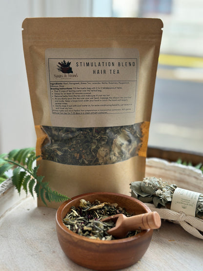 Hair Stimulation Herbal Tea Blend | Rosemary, Nettle & Peppermint Scalp Rinse for Hair Growth & Loss Prevention