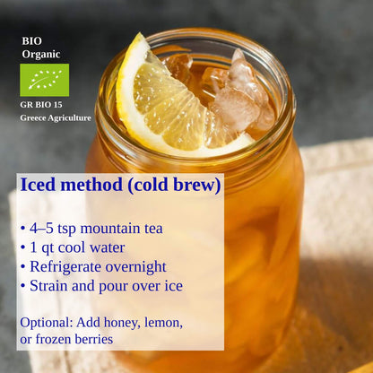 Mountain Tea | Organic Wild-Crafted Greek Sideritis from Mount Olympus — Highest Polyphenol Herbal Tea, Caffeine-Free & Physician-Studied