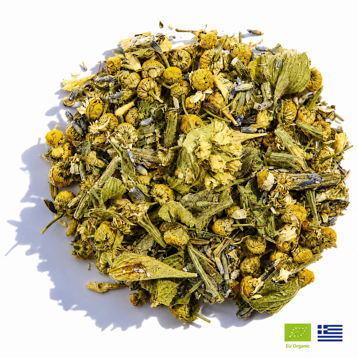 Santorini Tea | Organic Whole Leaf Greek Mountain Tea with Lavender & Chamomile — Caffeine-Free, Physician-Studied